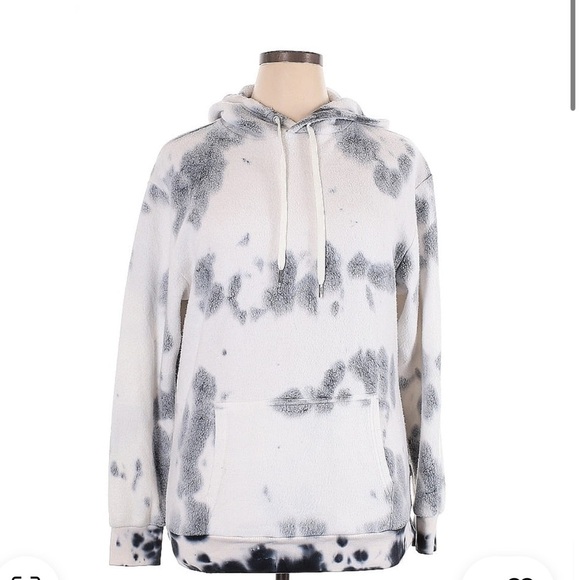 Aviator Nation Tops - Fear Tie Dye Pullover Size M Silver (White Grey)